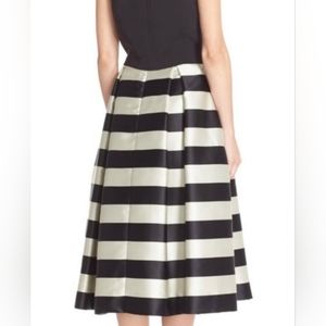 Eliza J Black and White Striped Midi Skirt